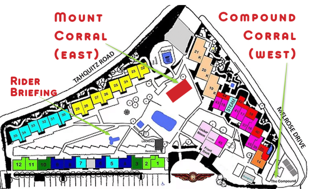 Mount Corrals at CCBC venue.